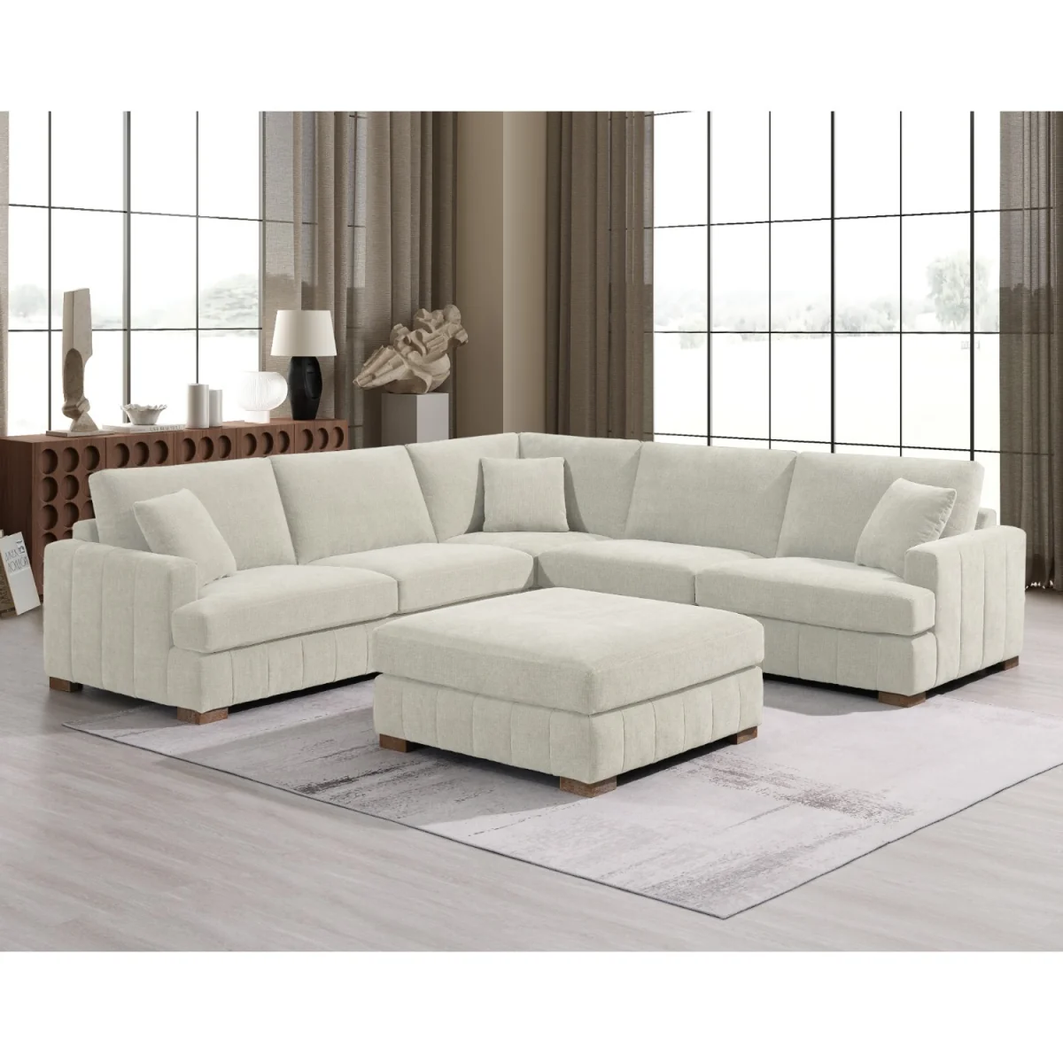 Arden Corner Sofa with Footstool - Navy – image 8