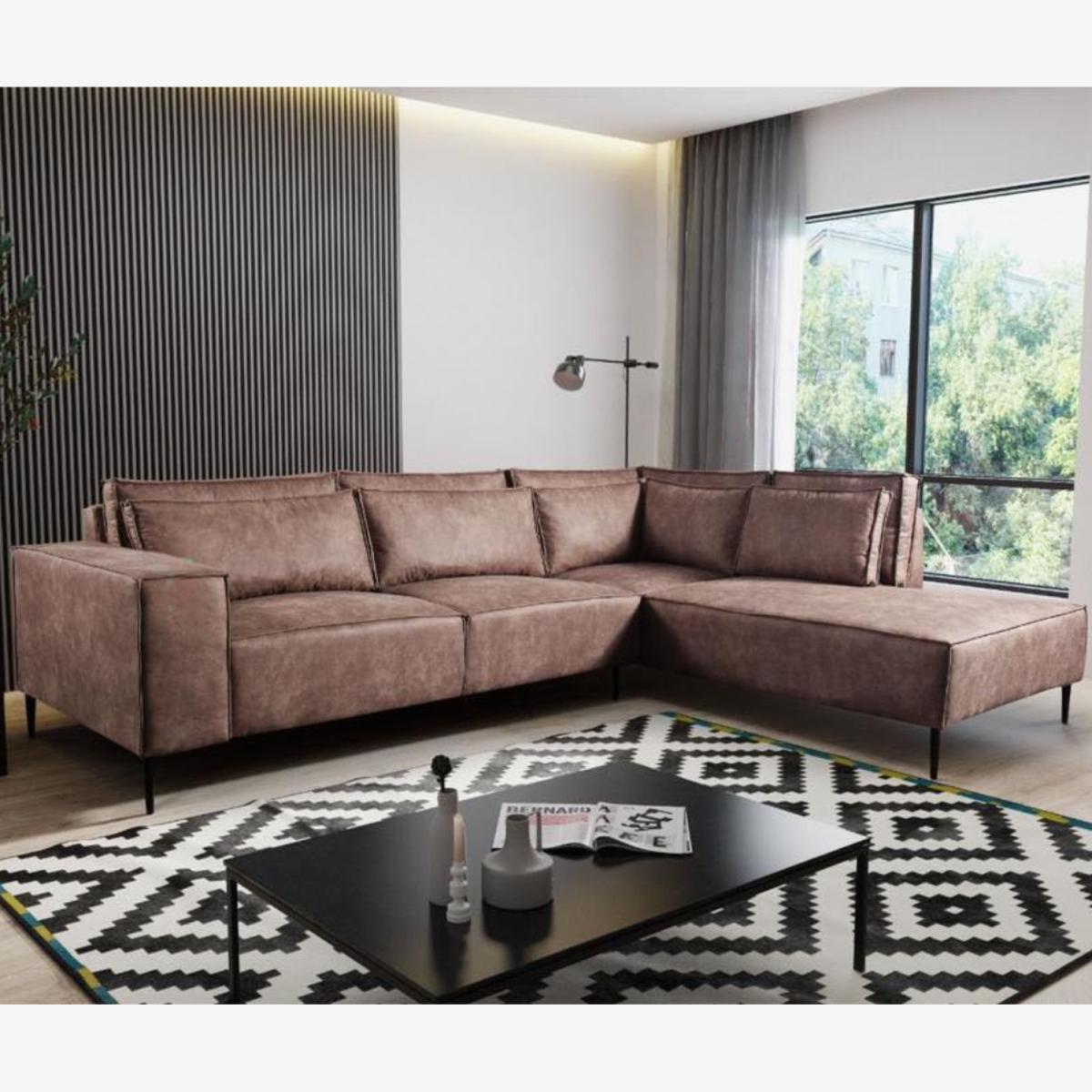 Manhattan Corner fabric sofa - brown