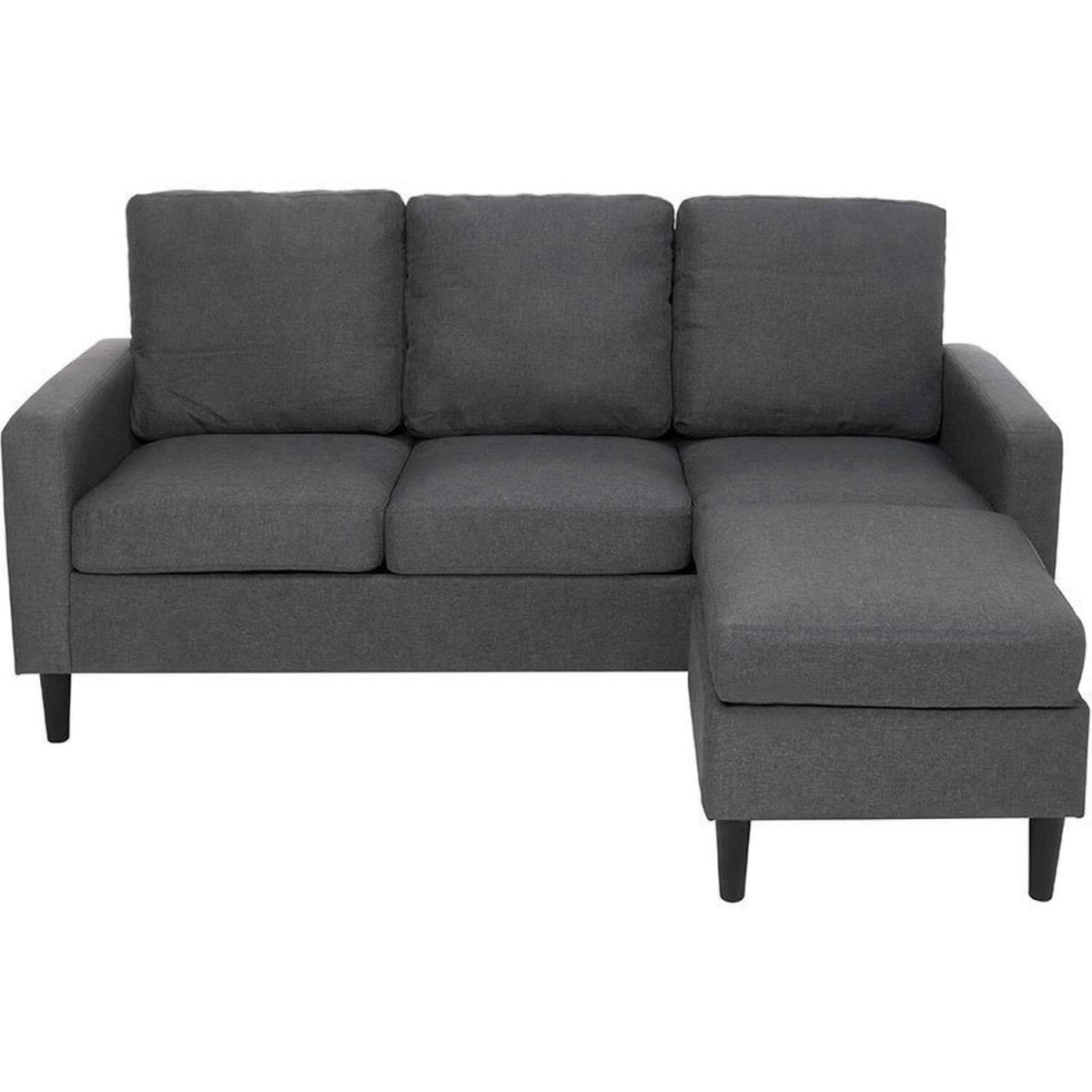 Linen Reversible Corner Sofa - Dark Grey – image 2