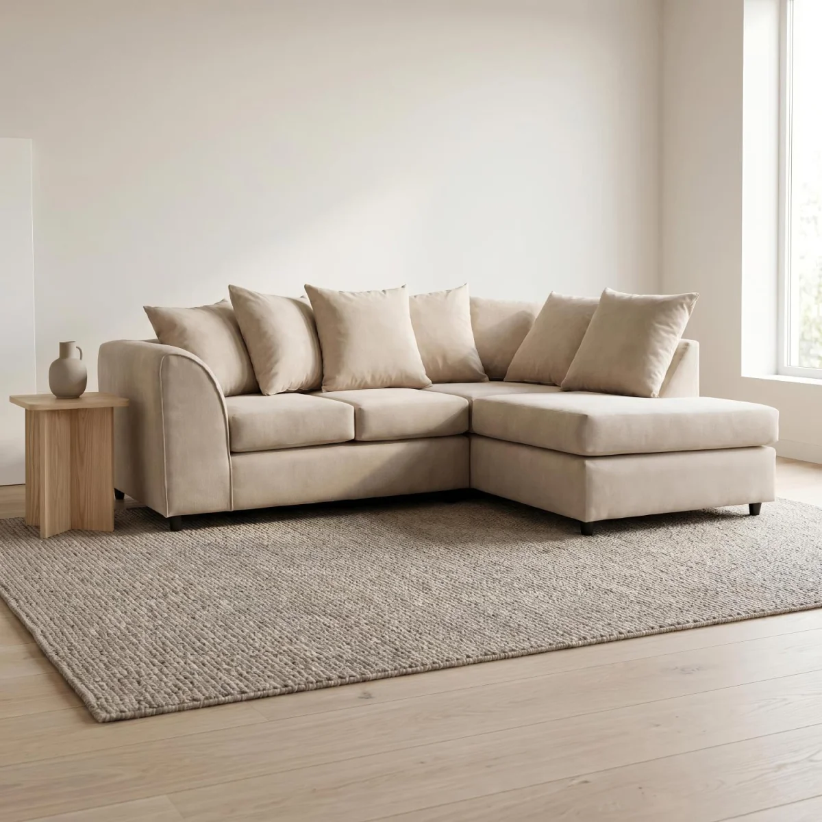 Harriet Relaxed Linen Corner Sofa with Chaise and Scatter Cushions - Charcoal – image 23
