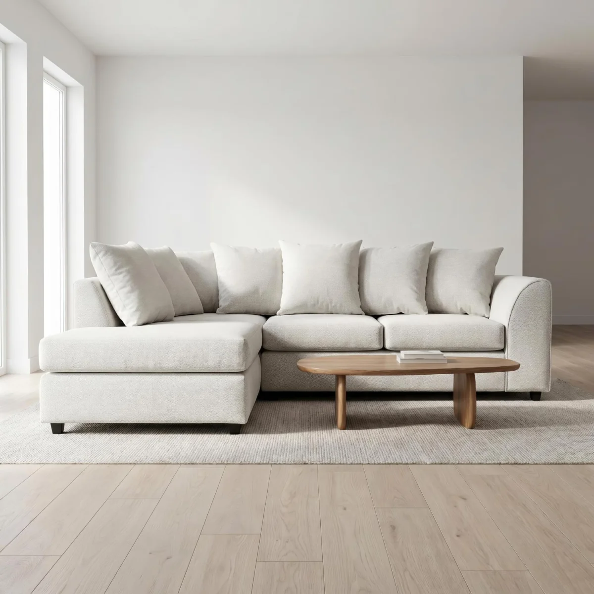 Harriet Relaxed Linen Corner Sofa with Chaise and Scatter Cushions - Charcoal – image 26