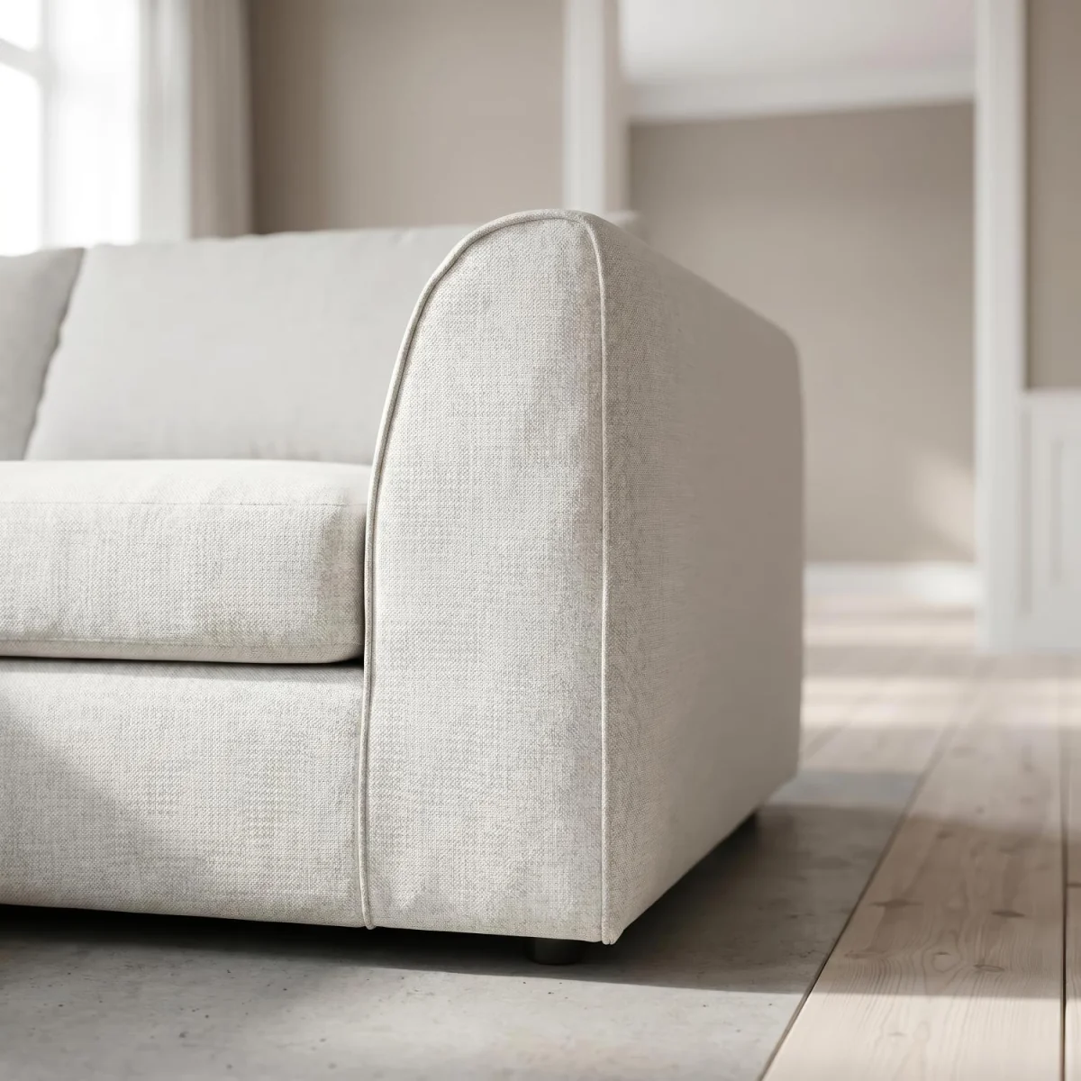 Harriet Relaxed Linen Corner Sofa with Chaise and Scatter Cushions - Charcoal – image 28