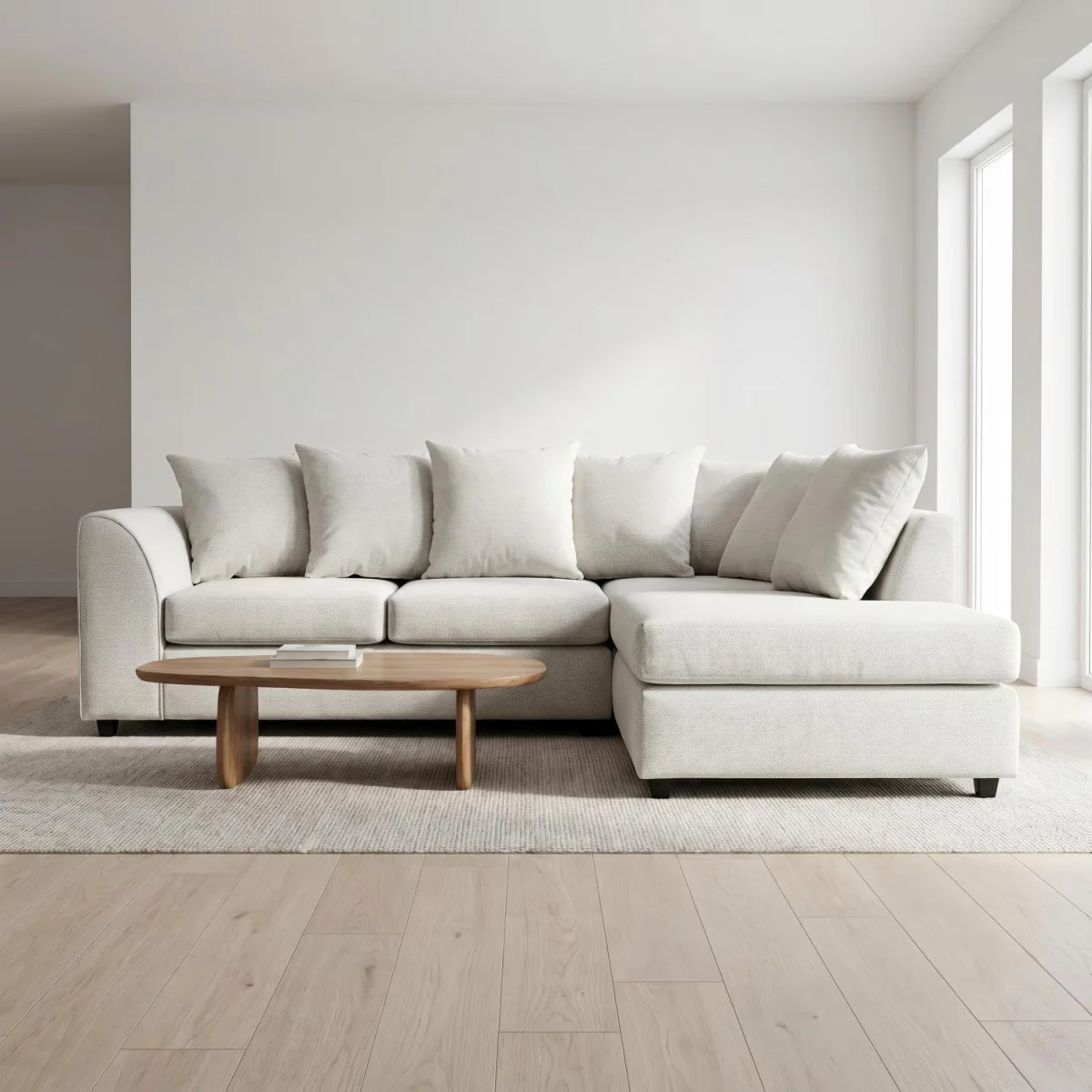 Harriet Relaxed Linen Corner Sofa with Chaise and Scatter Cushions - Charcoal – image 33