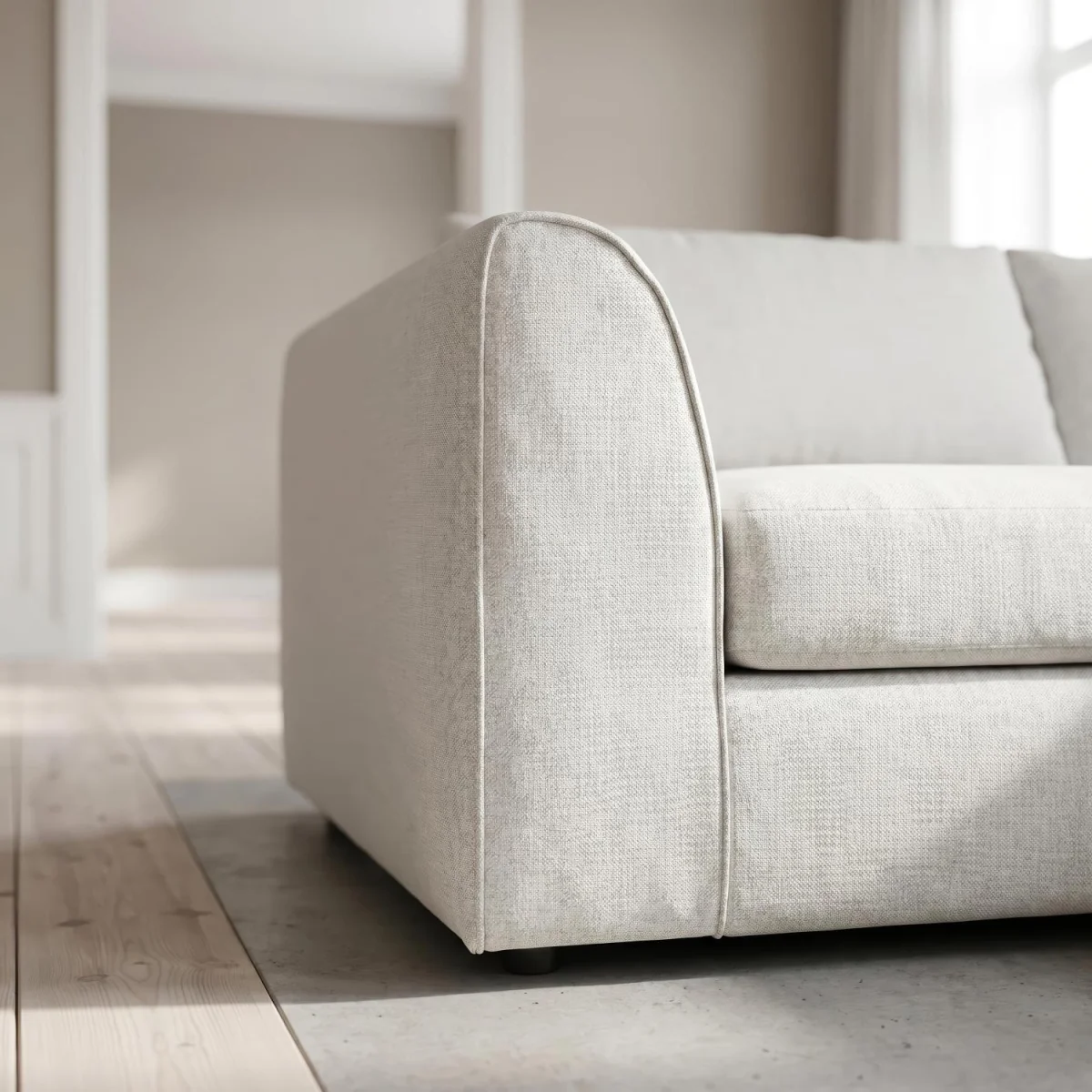 Harriet Relaxed Linen Corner Sofa with Chaise and Scatter Cushions - Charcoal – image 35