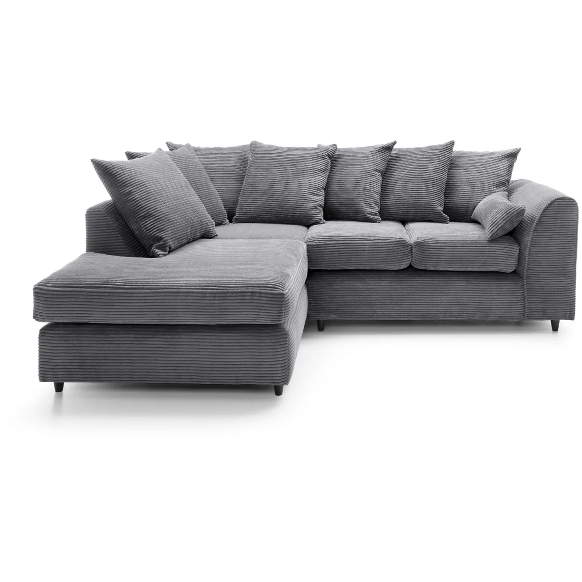 Harriet Relaxed Linen Corner Sofa with Chaise and Scatter Cushions - Charcoal – image 41