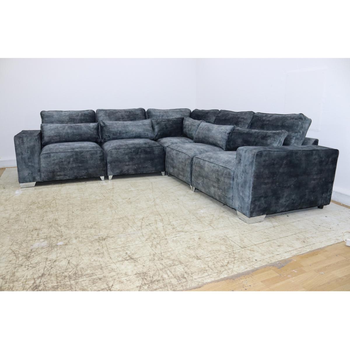 Sicilly Milano Charcoal Sofa Full Back 2 Plus 2 - Charcoal – image 2