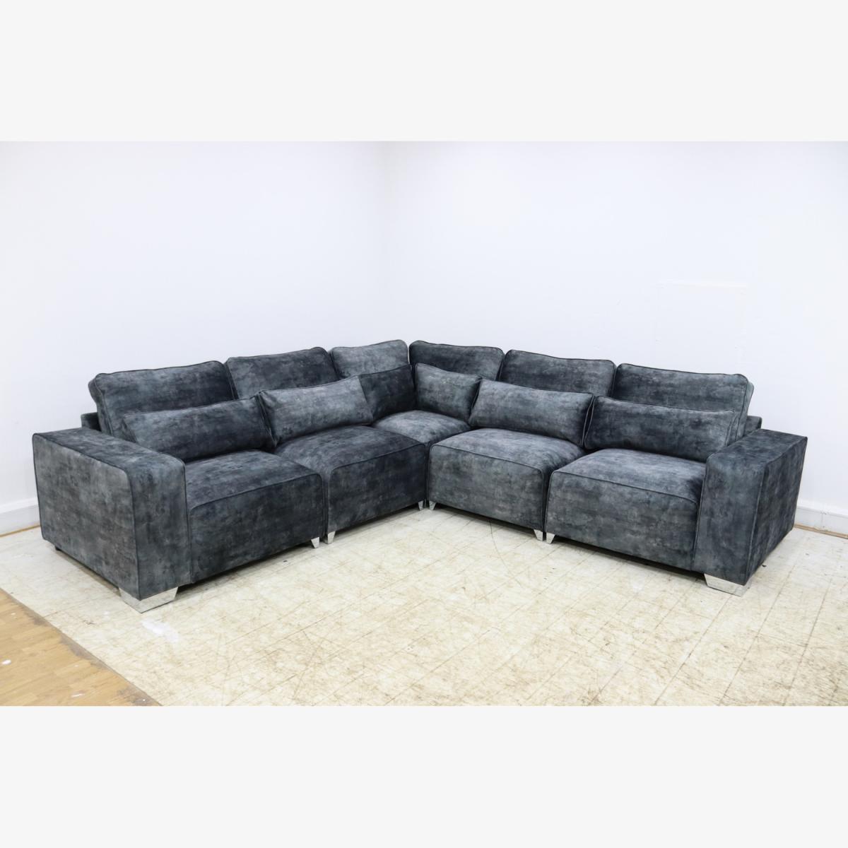 Sicilly Milano Charcoal Sofa Full Back 2 Plus 2 - Charcoal – image 1