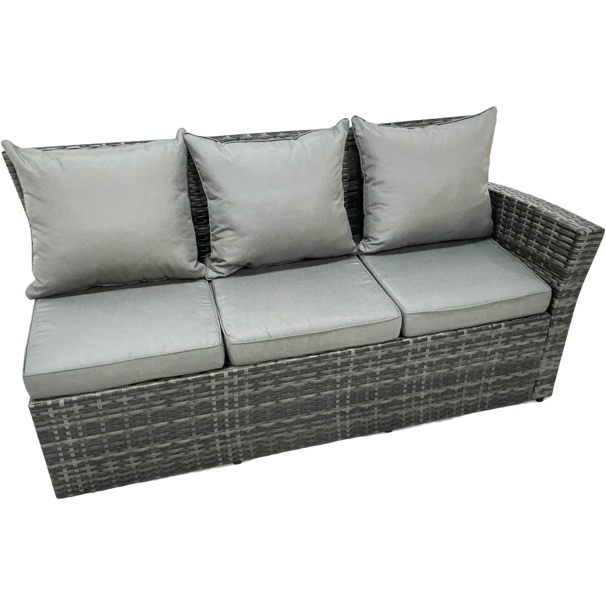 Fimous 12-Seat High Back Rattan Corner Sofa Set Dark Grey - Dark Grey Mixed – image 2