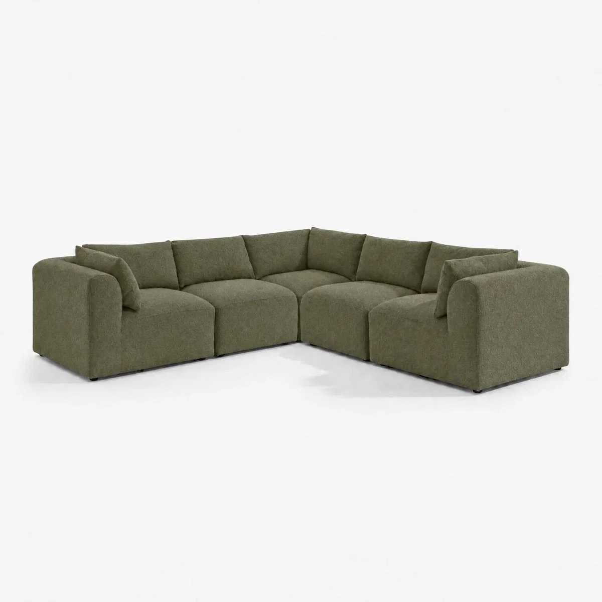 Drift Boucle Fabric 4 Seater Modular Corner Sofa - Cream – image 15