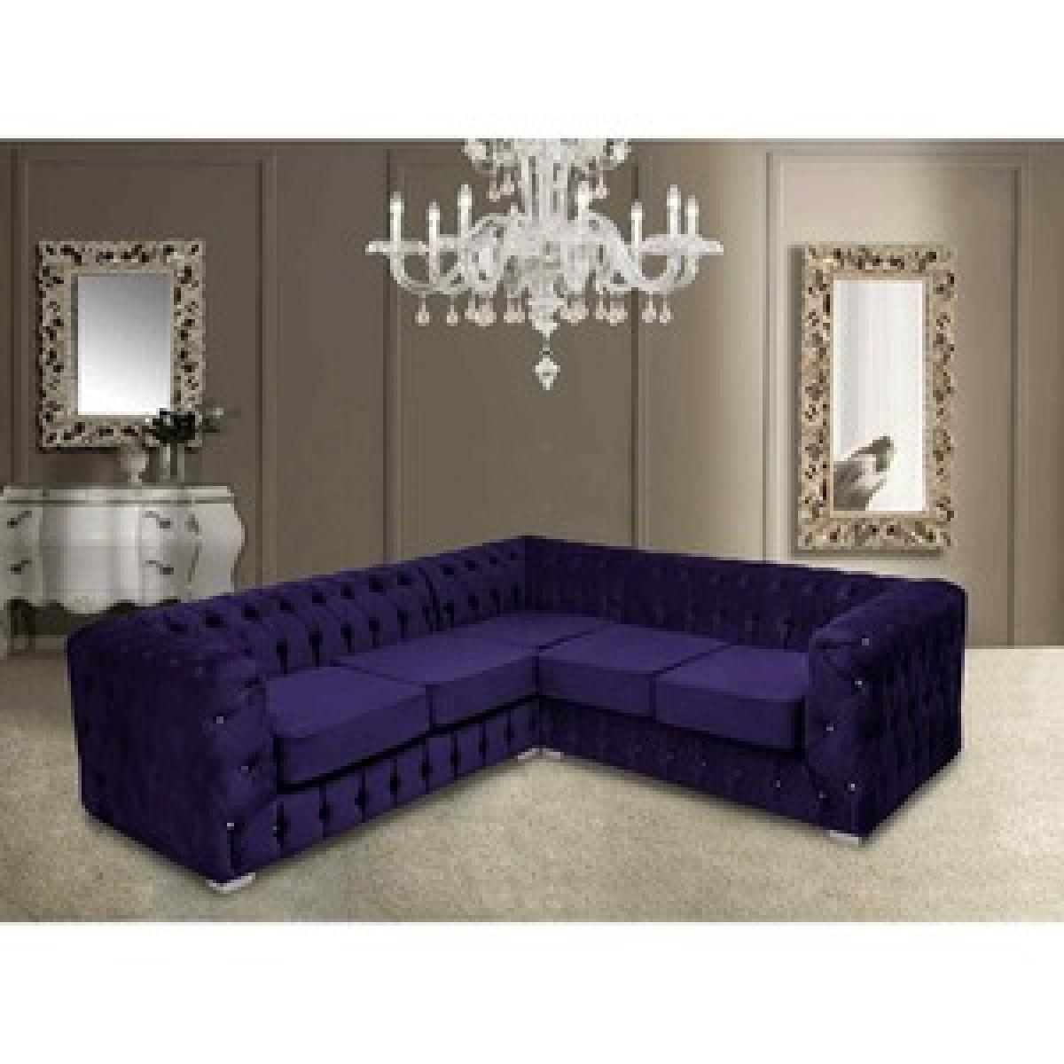 Phoenix Fixed Back Tufted Fluted Large Corner Sofa - Yellow – image 2