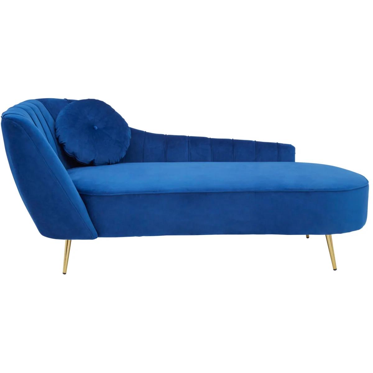 Felizia Midnight Blue Velvet Left Arm Chaise Longue - Blue – image 3