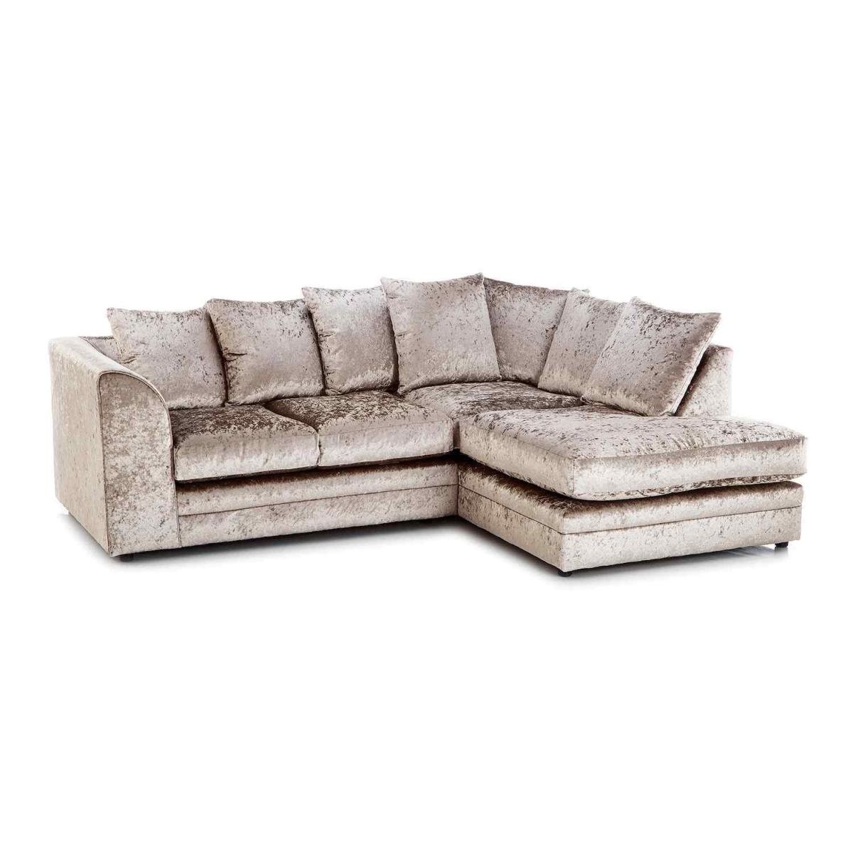 Canolo Luxury RHF Corner Chaise Crush Velvet Sofa - Brown – image 3