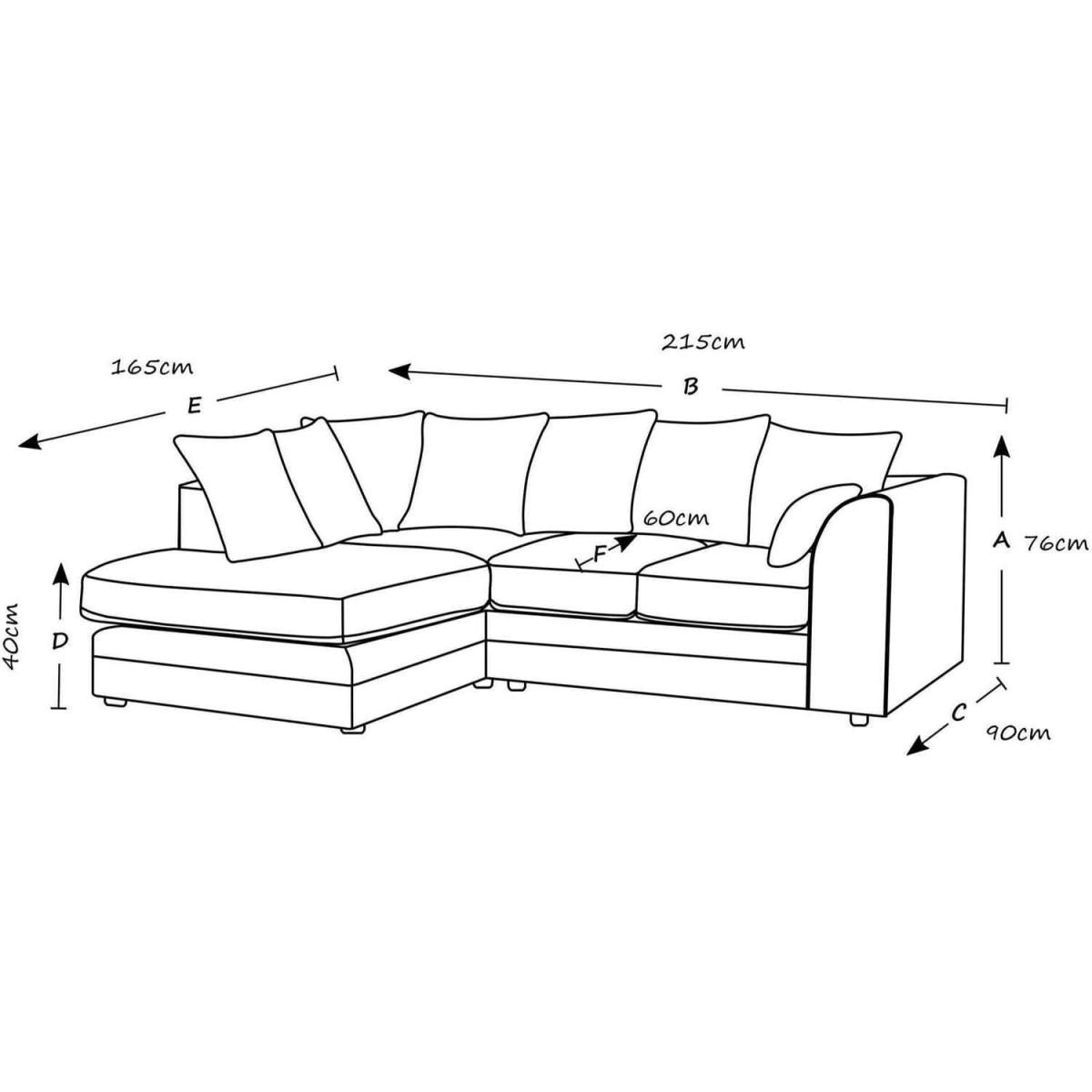 Canolo Luxury LHF Corner Chaise Jumbo Cord Sofa - Brown – image 3