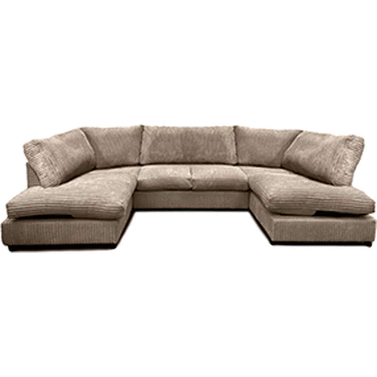 Hardwood 6 Seater U Shape Corner Sofa in Jumbo Cord - Cream – image 2