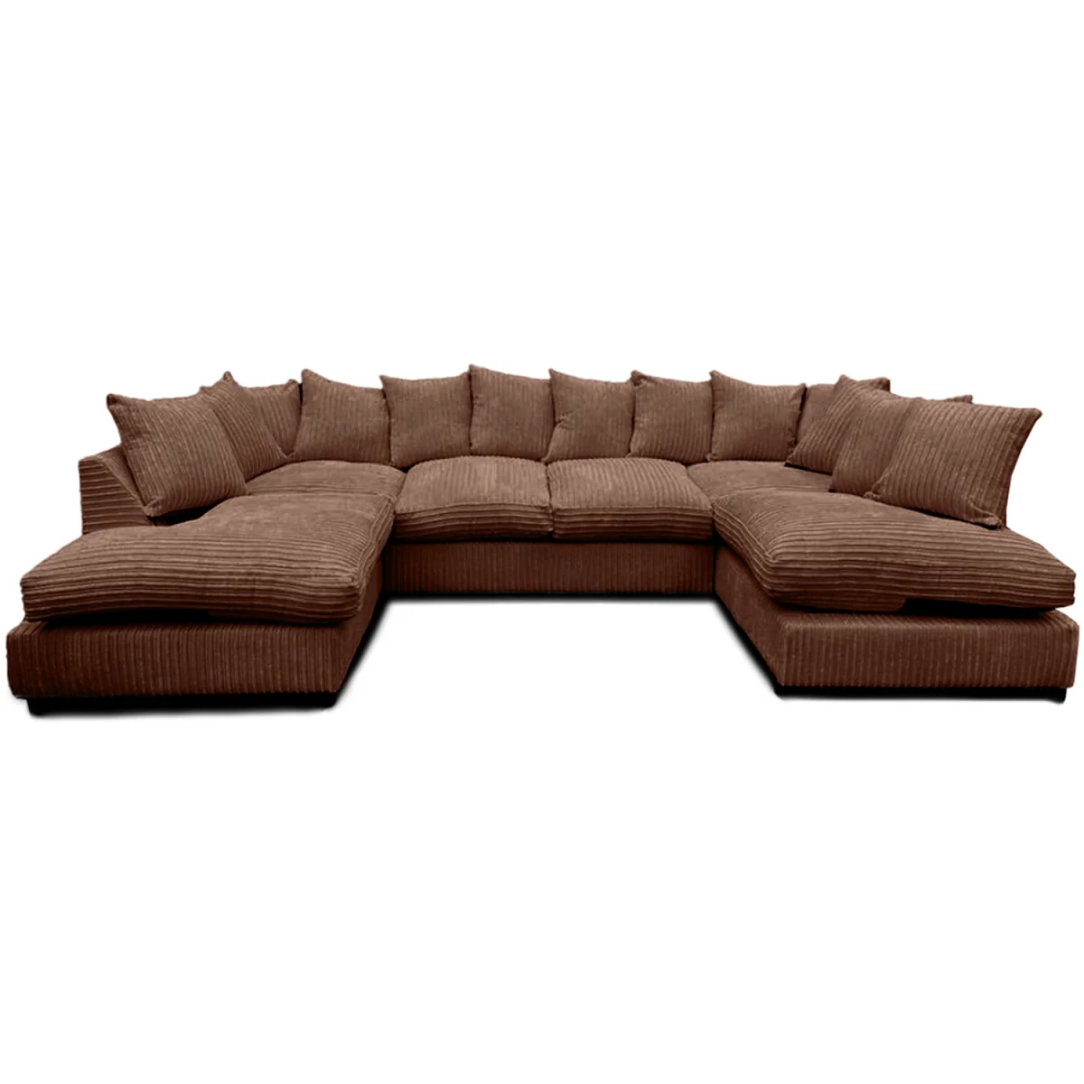 Hardwood 6 Seater U Shape Corner Sofa in Jumbo Cord - Cream – image 11