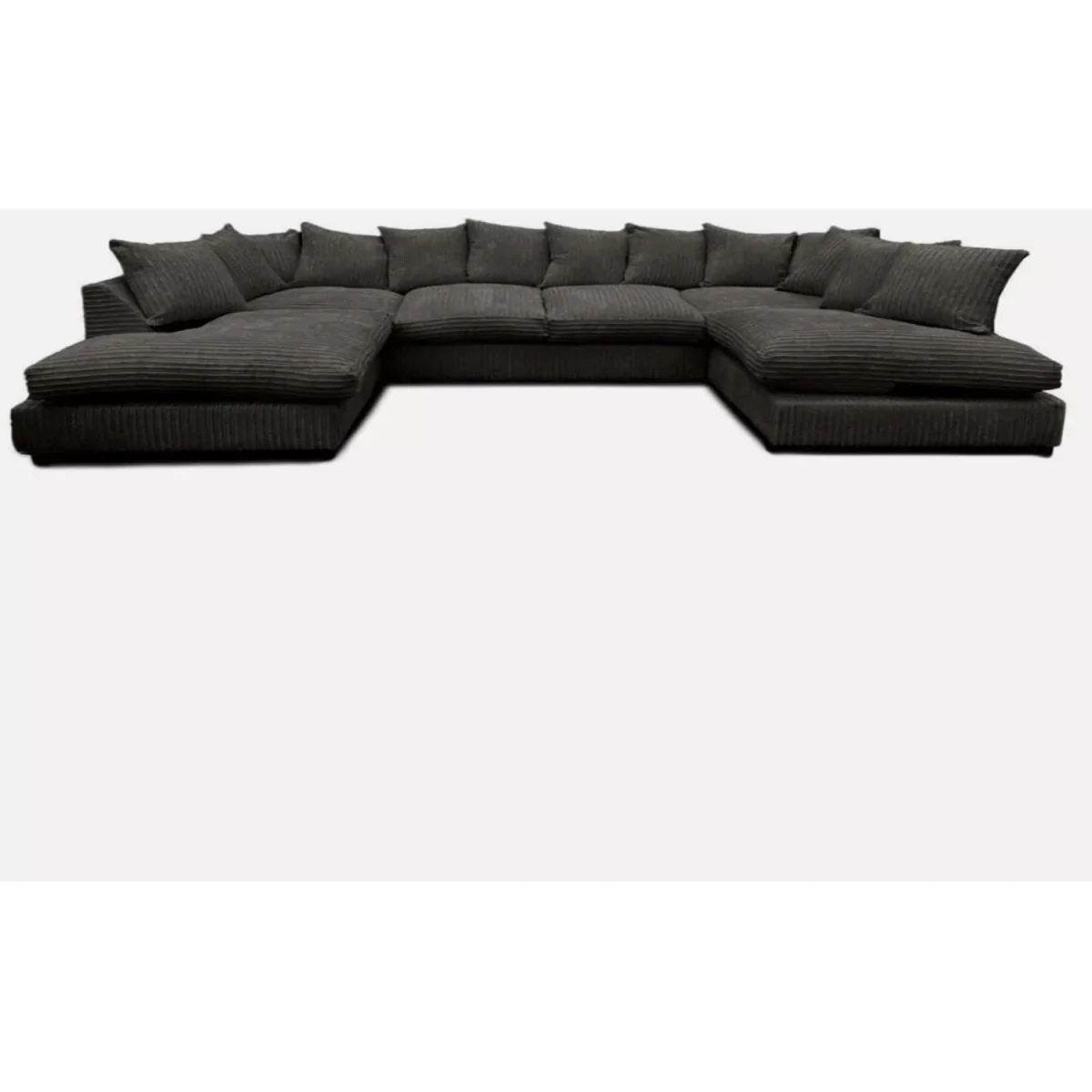 Hardwood 6 Seater U Shape Corner Sofa in Jumbo Cord - Cream – image 14