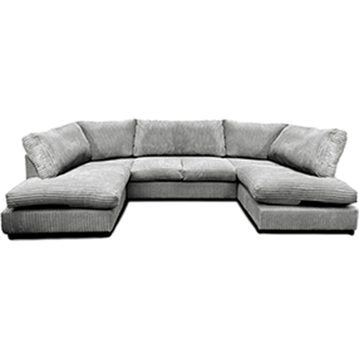 Hardwood 6 Seater U Shape Corner Sofa in Jumbo Cord - Cream – image 3