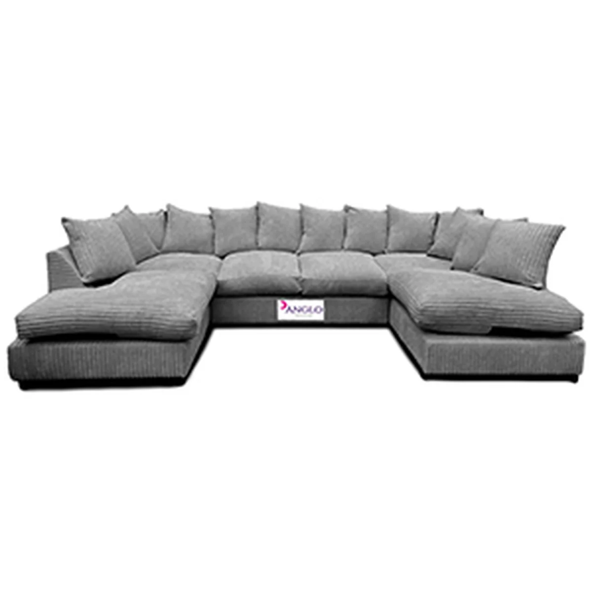 Hardwood 6 Seater U Shape Corner Sofa in Jumbo Cord - Cream – image 5