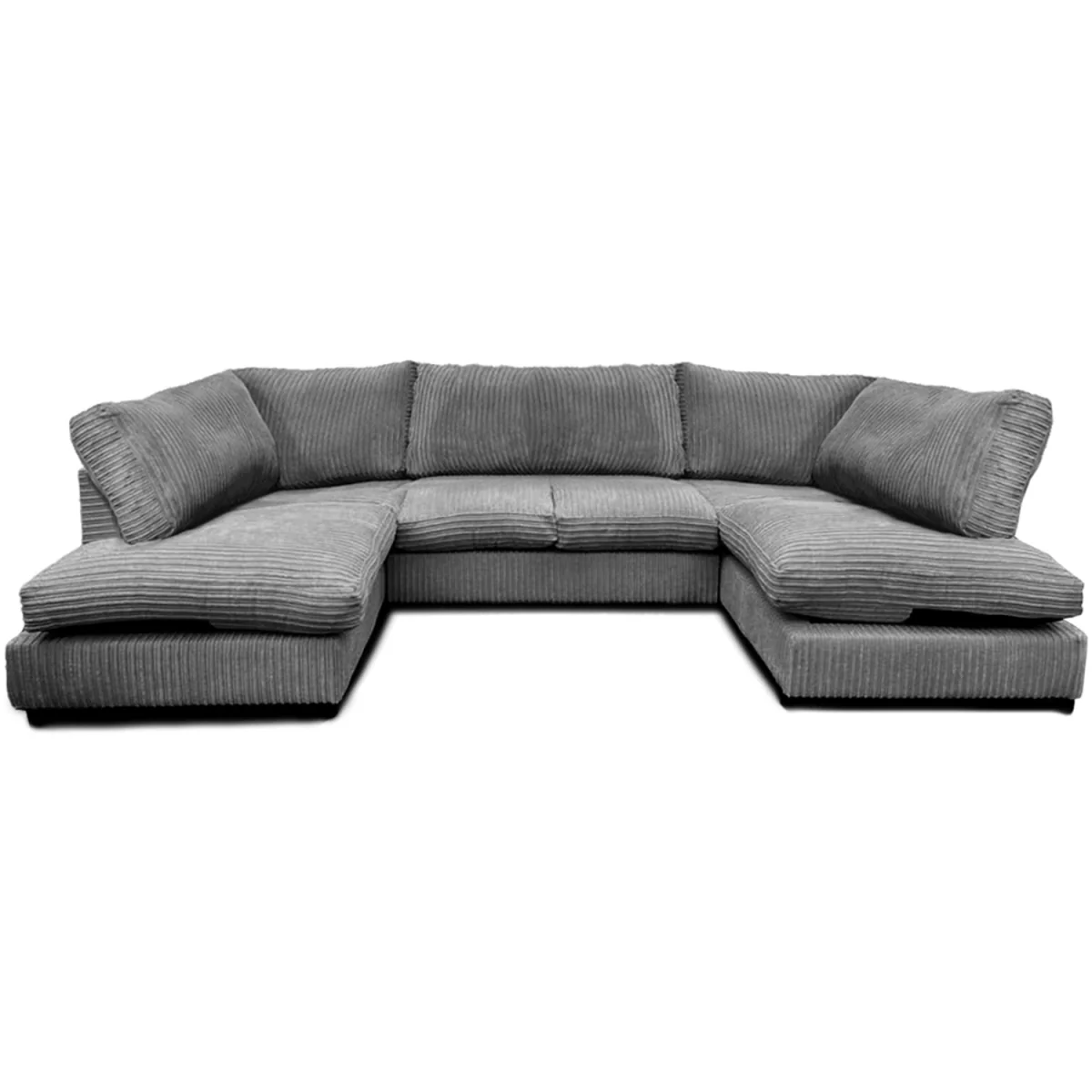 Hardwood 6 Seater U Shape Corner Sofa in Jumbo Cord - Cream – image 7