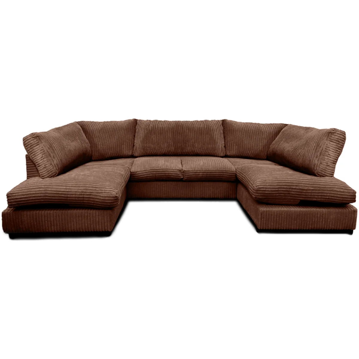 Hardwood 6 Seater U Shape Corner Sofa in Jumbo Cord - Cream – image 8
