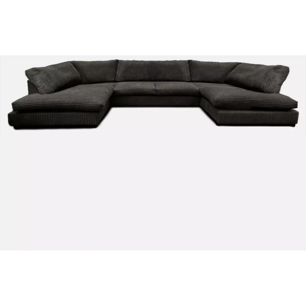 Hardwood 6 Seater U Shape Corner Sofa in Jumbo Cord - Cream – image 9