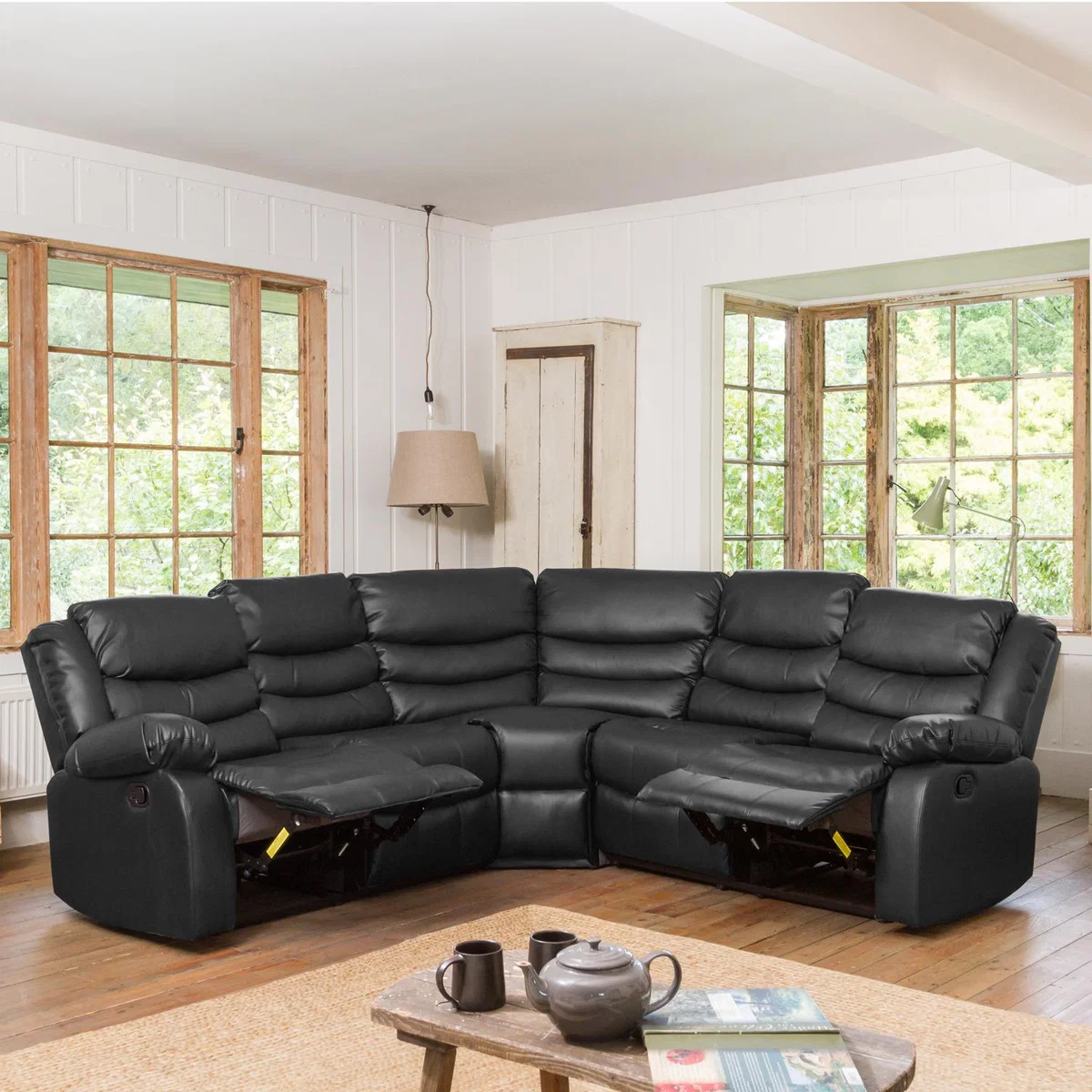 Brooklyn Reclining Corner Sofa - Black – image 2