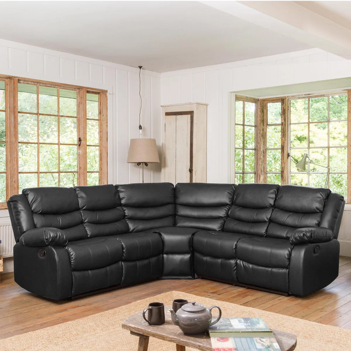 Brooklyn Reclining Corner Sofa - Black – image 1
