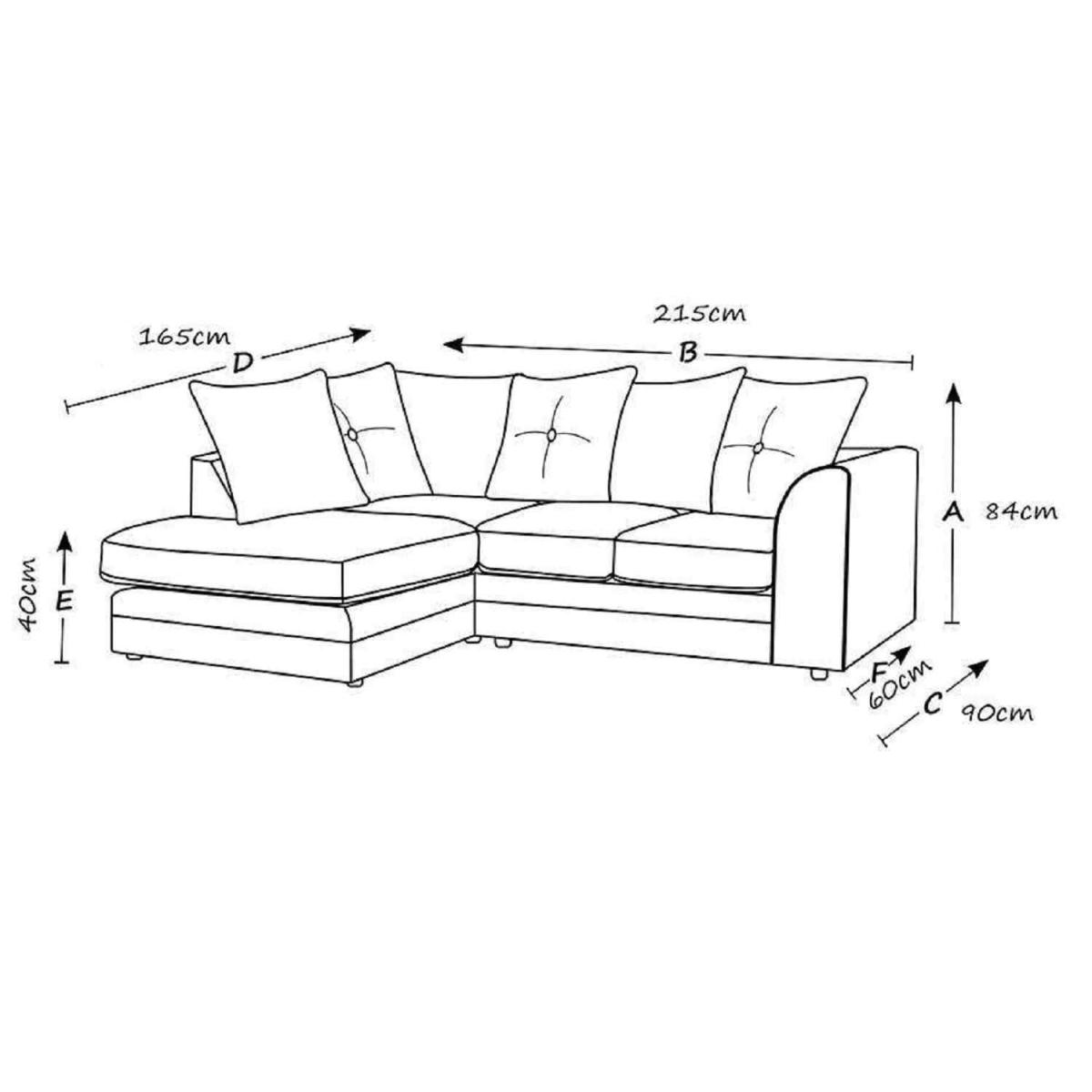 Mirana Modern Plush Velvet Corner LHF Sofa - Grey – image 4