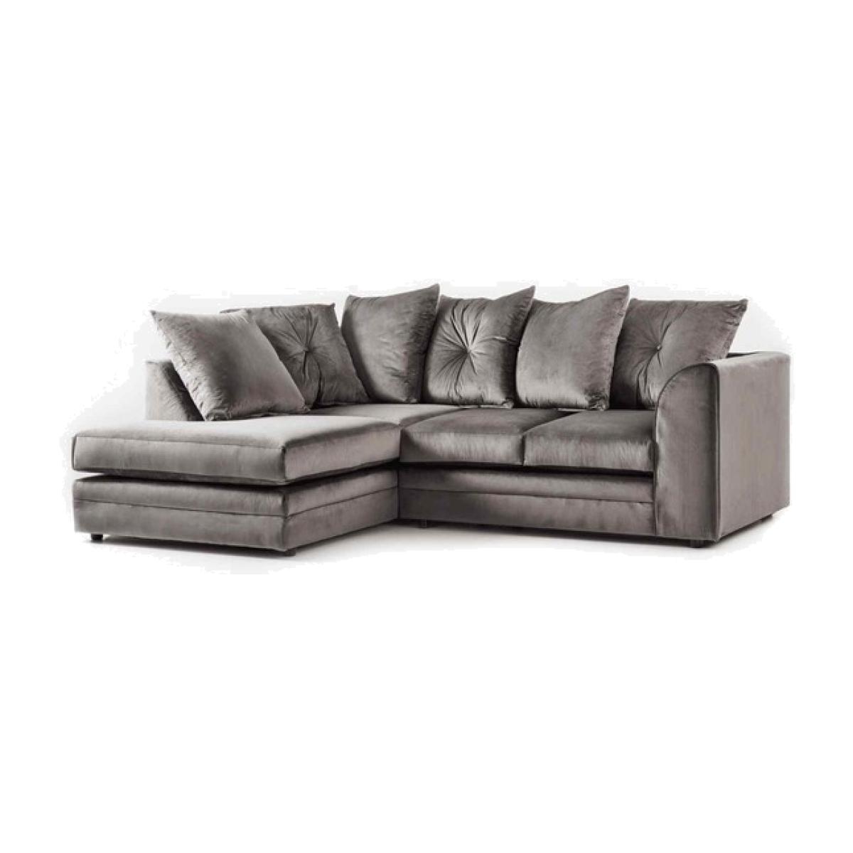 Mirana Modern Plush Velvet Corner LHF Sofa - Grey – image 1