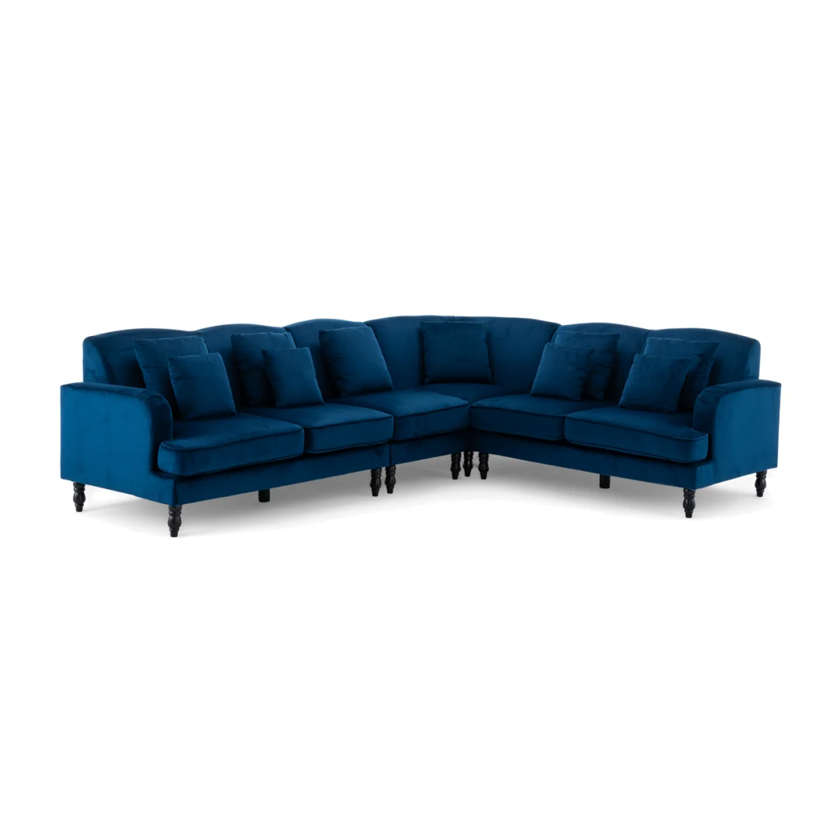 Velvet Blue Modular Corner Sofa 2C3/3C2 ASHTON - Blue – image 1