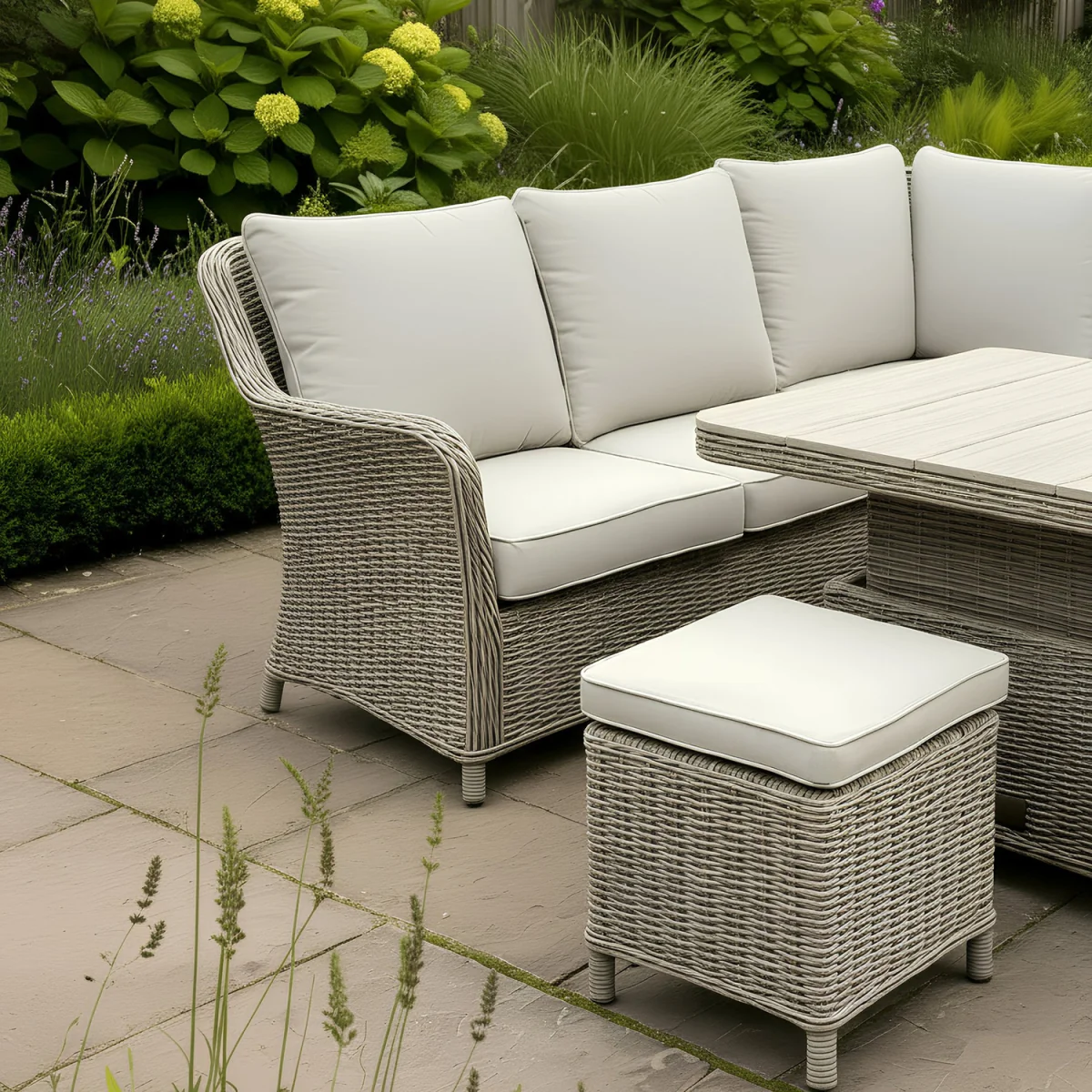 Ashford Corner Sofa Set with Square Height Adjustable Table - Beige – image 2