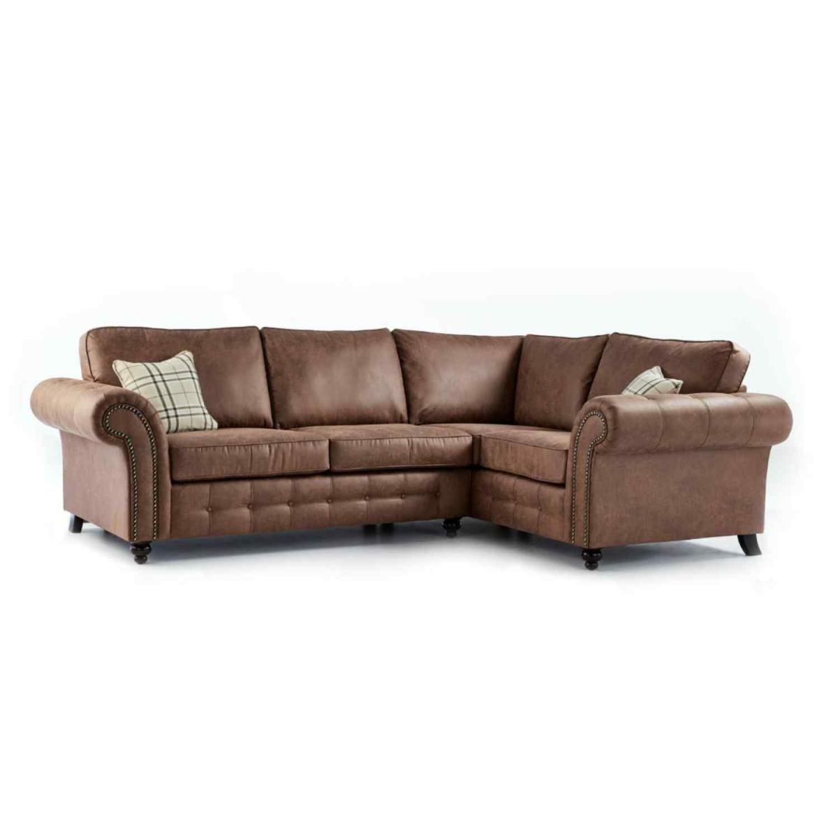 Oakana Luxury Leather RHF Corner Sofa - Brown – image 2
