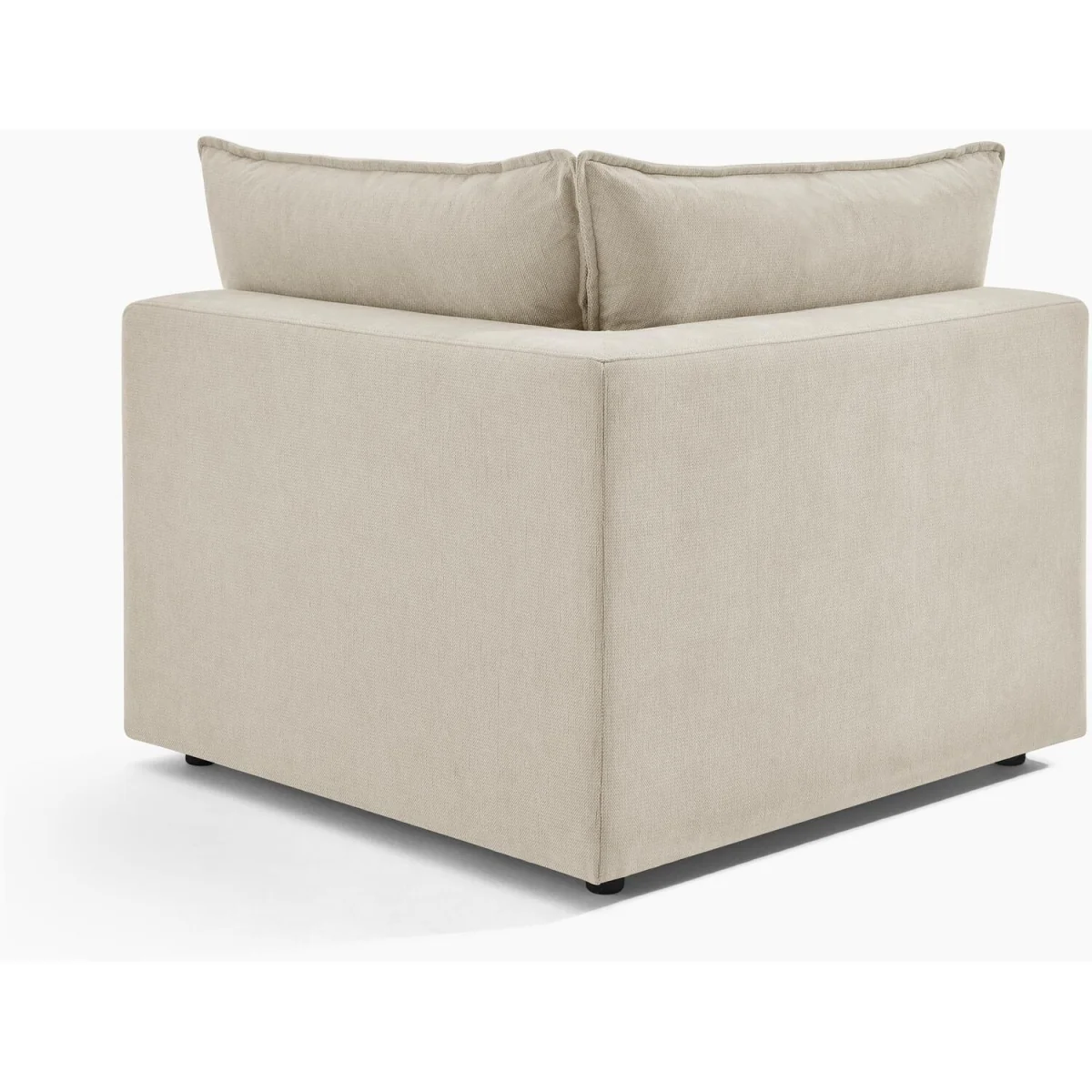 Echo Linen-Look Trim Fabric 2 Seater Modular Chaise Sofa - Cream – image 6