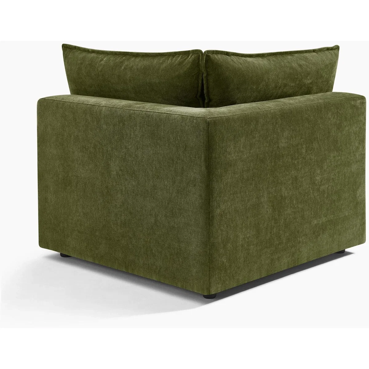 Echo Linen-Look Trim Fabric 2 Seater Modular Chaise Sofa - Green – image 7