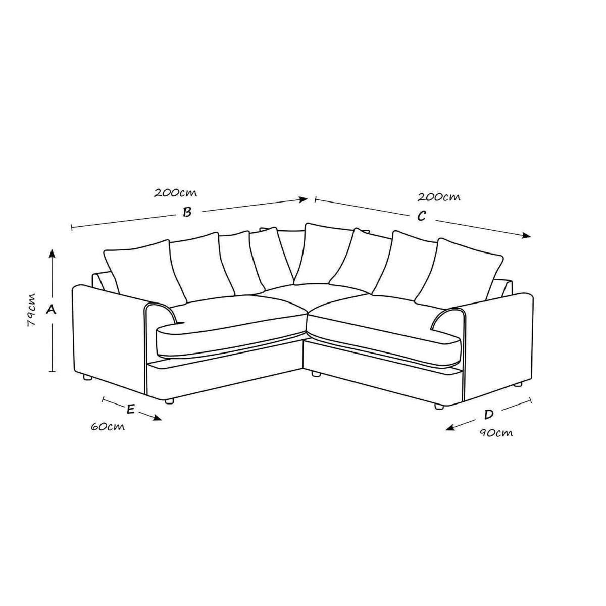 Florexa Modern Jumbo Cord Corner Sofa - Black – image 3