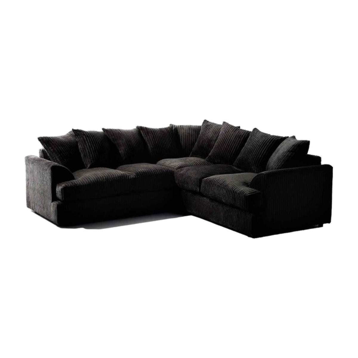 Florexa Modern Jumbo Cord Corner Sofa - Black – image 1
