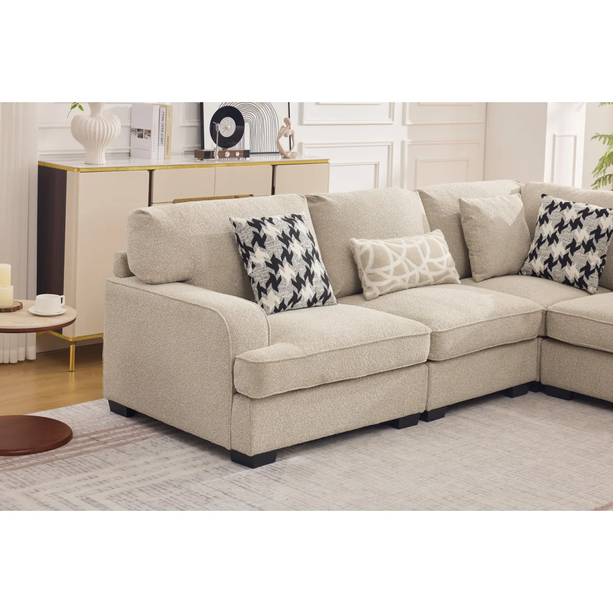 Chester L-Shaped Corner Sofa - Beige – image 6