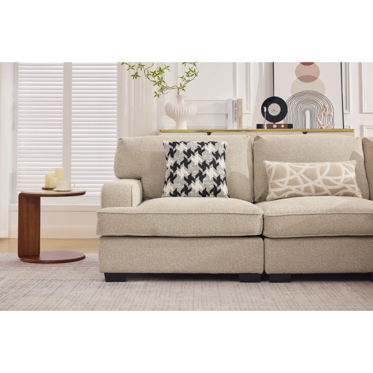Chester L-Shaped Corner Sofa - Beige – image 7