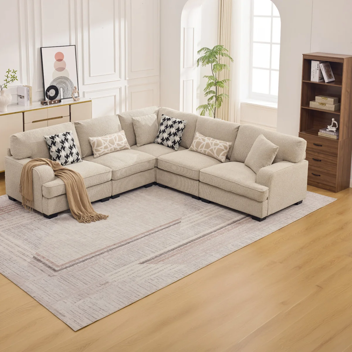 Chester L-Shaped Corner Sofa - Beige – image 1