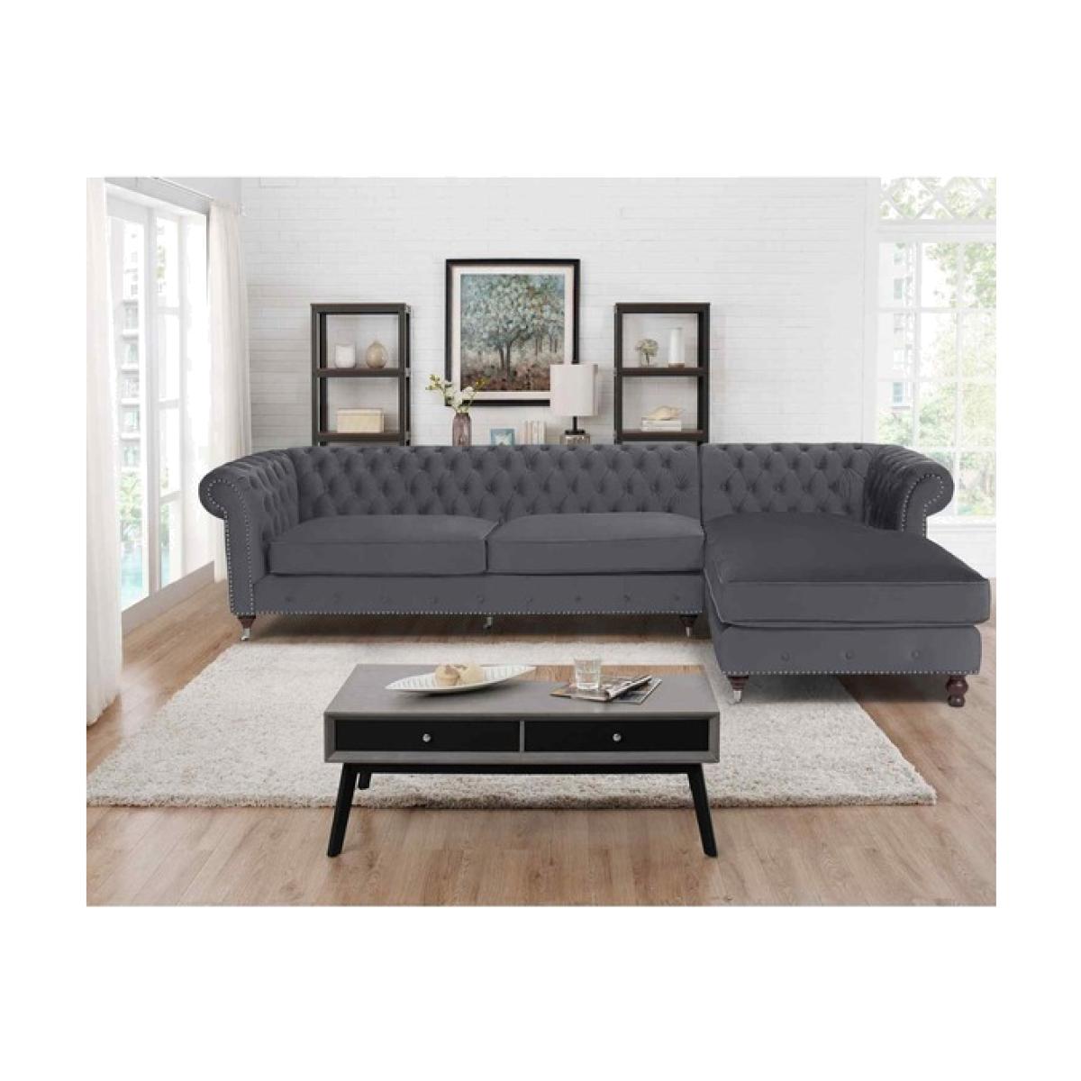 Ronald Chesterfield L Shape Corner Sofa - Grey – image 1