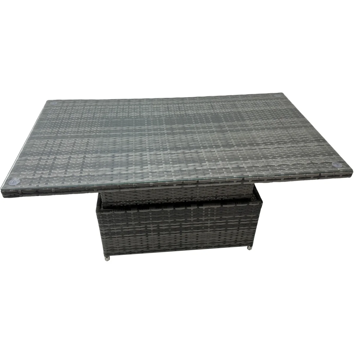 Fimous 9-Seater PE Rattan Corner Sofa Set with Height-Adjustable Table, Dark Grey Mixed. - Dark Grey Mixed – image 3