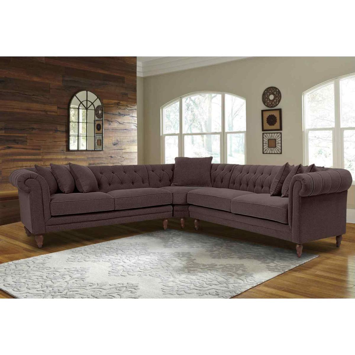 Elliot Chesterfield Corner Sofa in Velvet Fabric - Silver – image 11