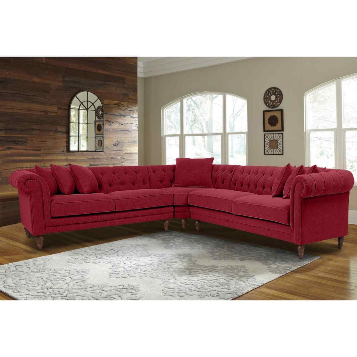 Elliot Chesterfield Corner Sofa in Velvet Fabric - Silver – image 15