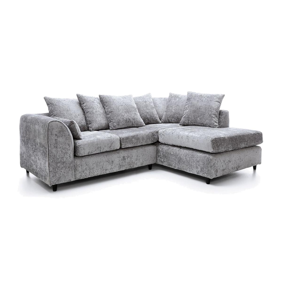 Keria Corner Sofa Silver and Dark Grey - Silver / Right-hand – image 1