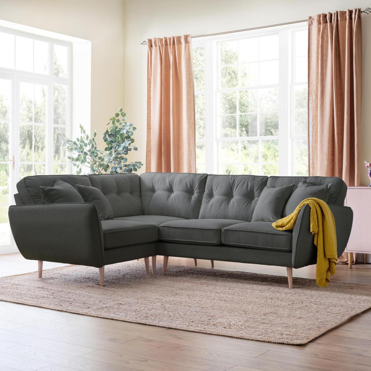 The Lola Left Hand Corner Sofa - Charcoal
