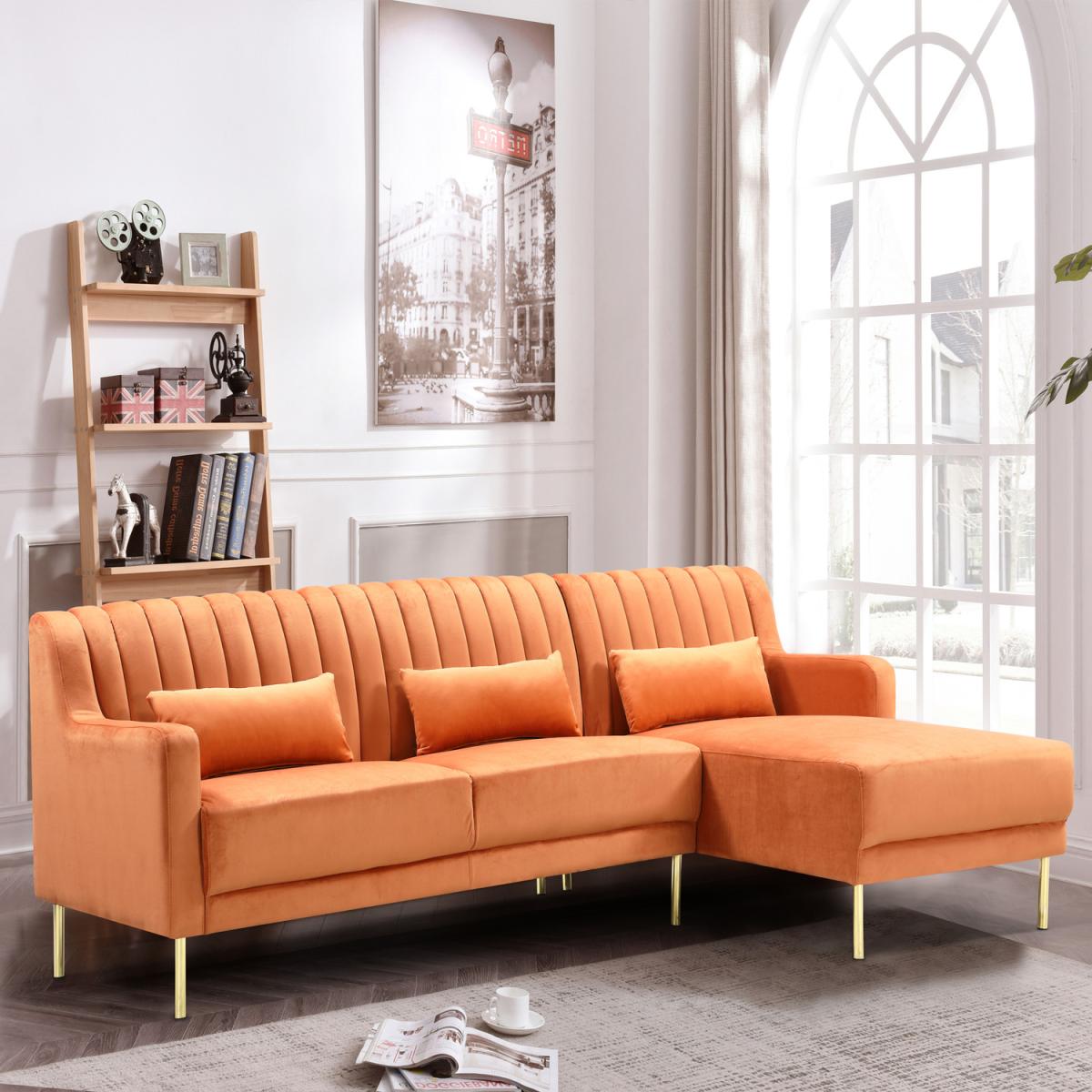Kensett Velvet Corner Sofa - Orange – image 2