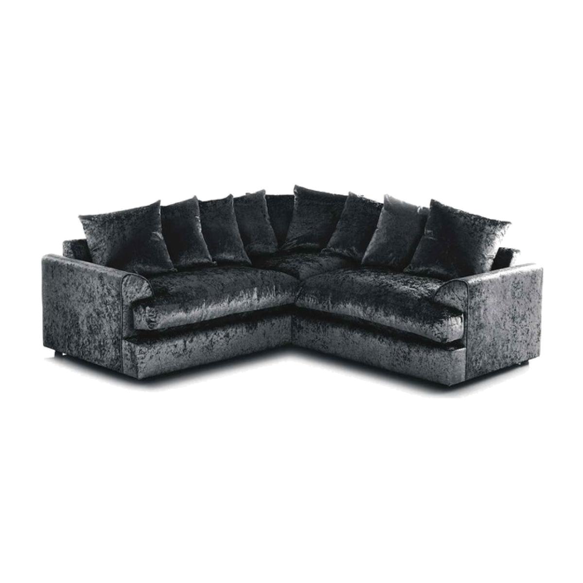 Florexa Modern Crush Velvet Corner Sofa - Black – image 1