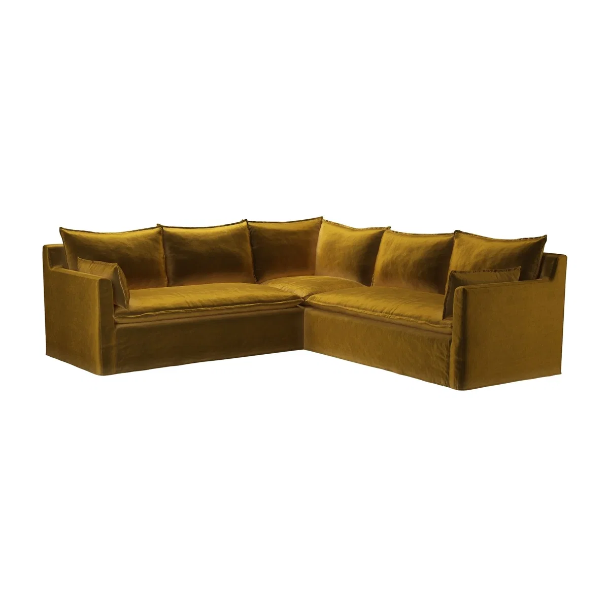 Anders Medium Corner Sofa in Nefertiti Gold Cotton Matt Velvet - sofa.com – image 1
