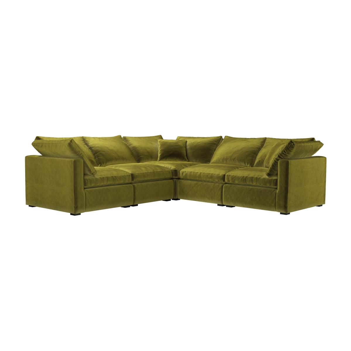 Long Island Slim Medium Corner Sofa in Olive Cotton Matt Velvet – image 1