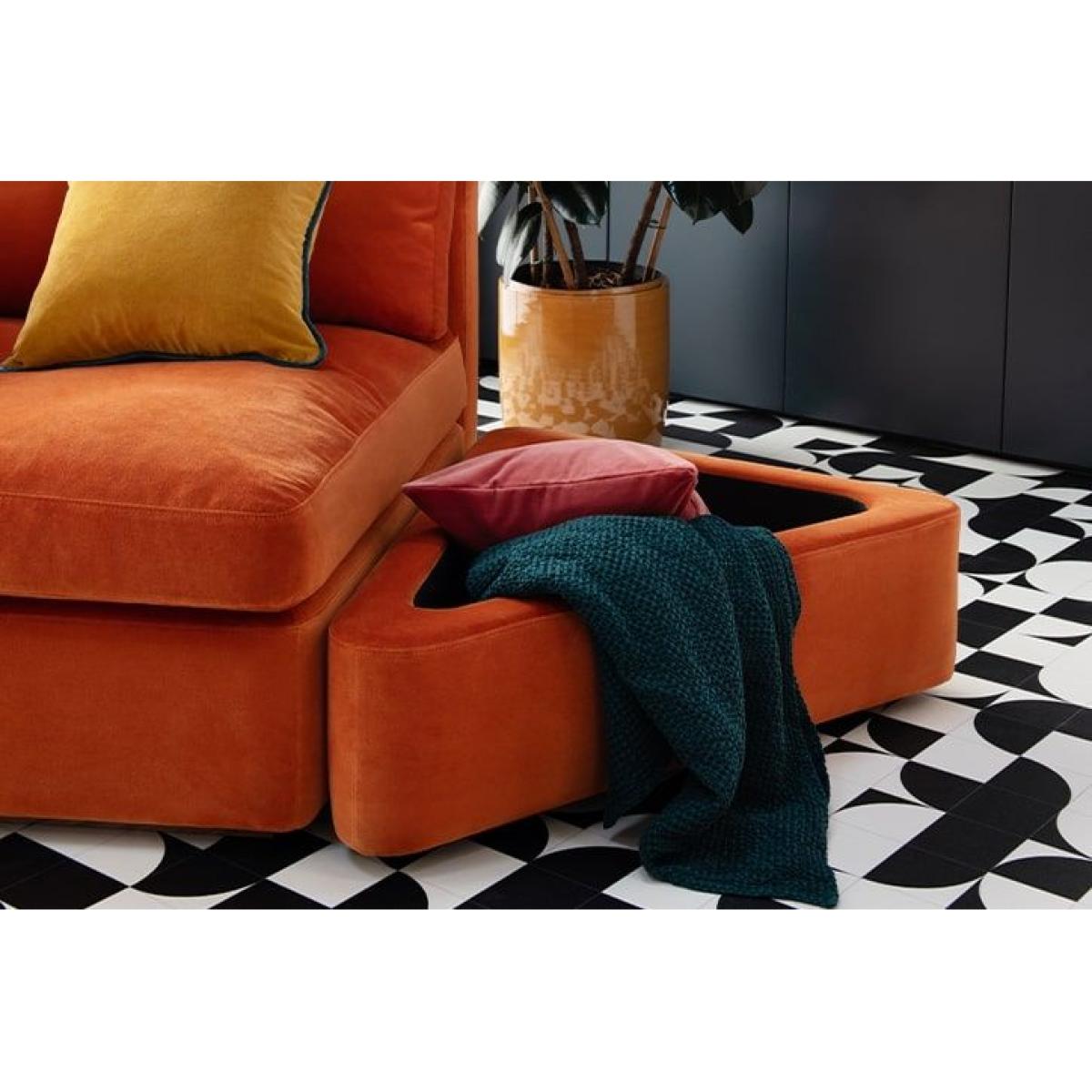 Ren Medium Corner Sofa in Midnight Blue Brushed Linen Cotton – image 8